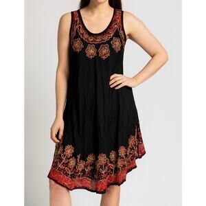 Women Ladies Sleeveless Tie-dye Beach Summer Sundress
Flare Asymmetrical Design